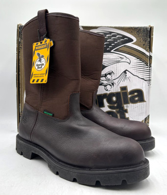 Georgia Boot G111 Men's NEW Steel-Toe WP Work Boot Brown Multiple Sizes