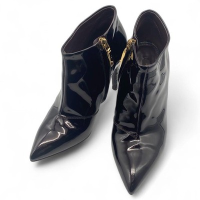 LOUIS VUITTON Patent leather Bootie 35.5 Dark brown Women