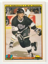 Luc Robitaille - Los Angeles - Hat Trick (Hockey Card) 1990-91 Bowman # 12 Mint