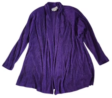 Women's Blazer Jacket Open Front Purple Scrunchy Fun Casual Classy Comfy Wear