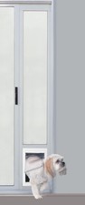 Ideal FastFit Alum Pet Patio Door, Adjustable Height 77-5/8"-80-3/8" White Med