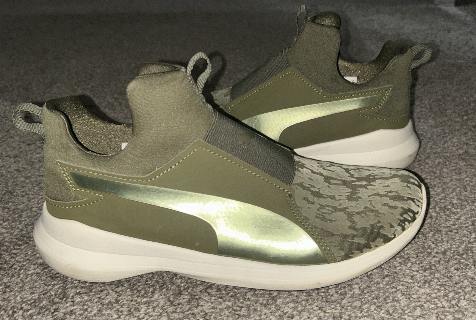 PUMA Rebel Mid VR Women's Size 7.5 Olive Night Green Slip-On