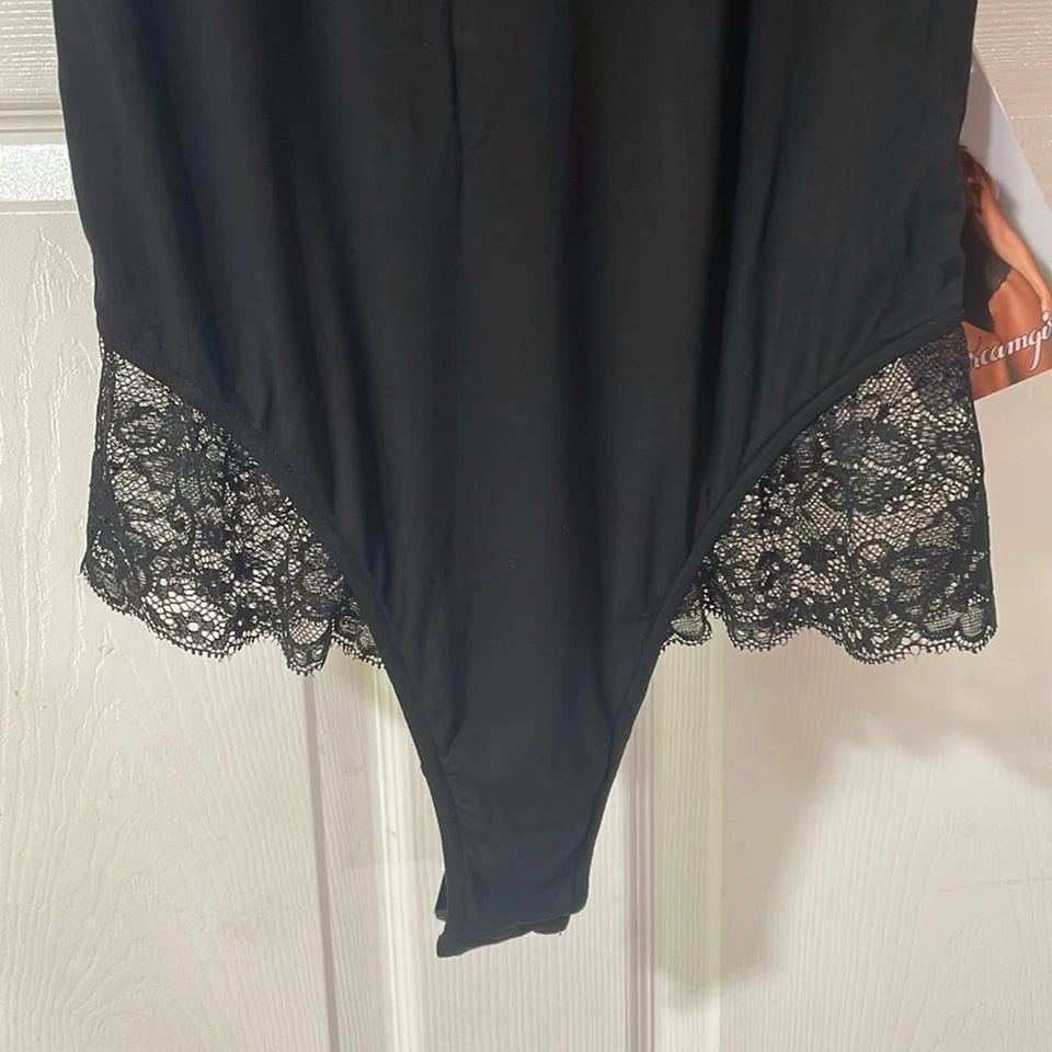 Dreamgirl Mujer Talla L Body Negro Encaje Top Sin Mangas 11073 Tanga A Presión Foto 4 de 4