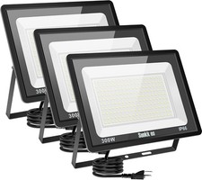 300W LED Flood Light Outdoor IP66 6000K Security Lights 3 Pack