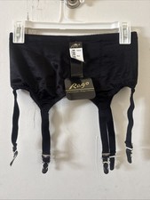Rago 72522 Women's XL/32 BLACK Six-Strap Shaper Garter Belt