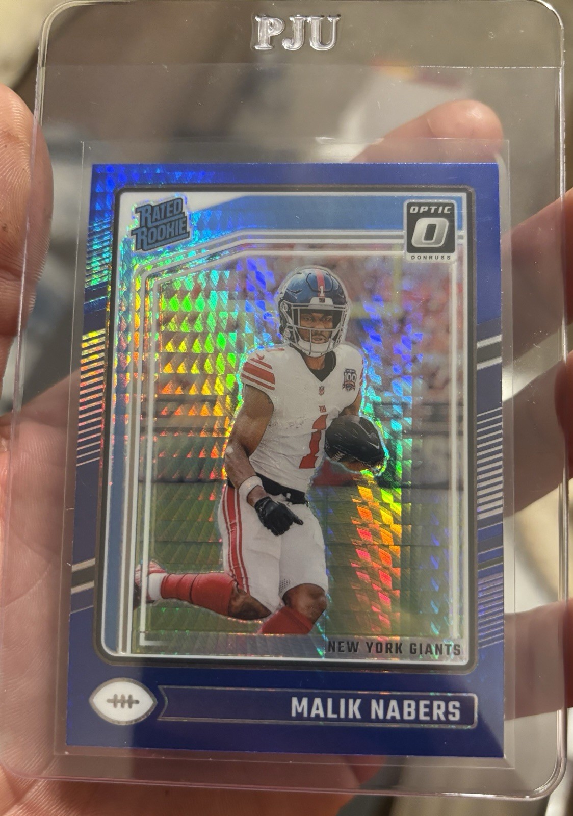 2024 Panini Donruss Optic - Rated Rookie Malik Nabers #271 Blue Hyper Prizm (RC)