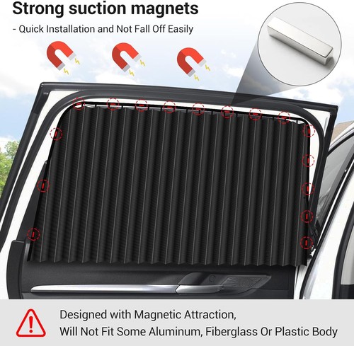Cortinas universales para ventanas laterales de coche: magnéticas, de fácil instalación para privacidad y comodidad - Imagen 6 de 11