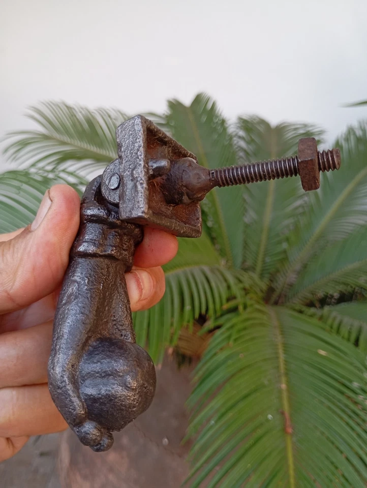 Gorgeous Ball in Hand Door Knocker Iron Antique Hardware Hand of Fatima - Image 4 of 4