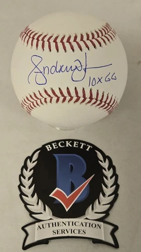 Andruw Jones 10x GG Signed Official MLB Baseball Beckett Auto Atlanta Braves
