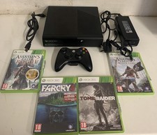 Xbox 360 Console E Black 500GB - With 4 Games - Fully Working - Good Condition