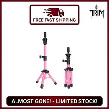 Pink 25 Inch Mannequin Head Stand Tripod Adjustable Height Wig Head Holder fo...