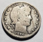1914 Circulated Barber Silver Quarter