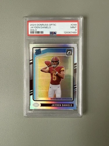 2024 PANINI DONRUSS OPTIC HOLO #248 JAYDEN DANIELS ROOKIE RC PSA 9