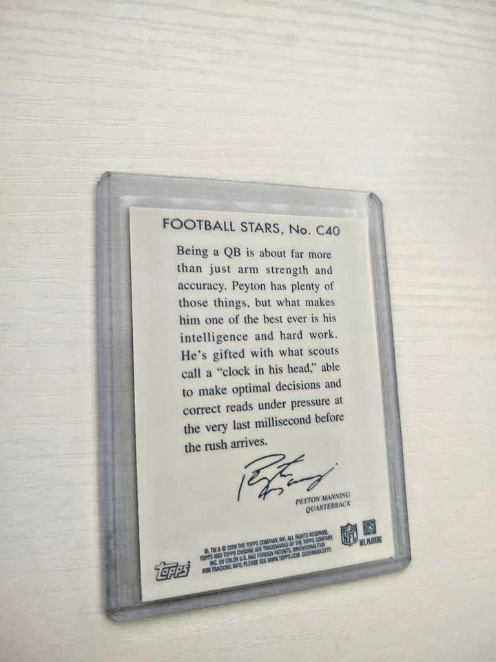 2009 Topps Chrome - 1935 Chicle Refractor Peyton Manning Indianapolis Colts - Image 2 of 2