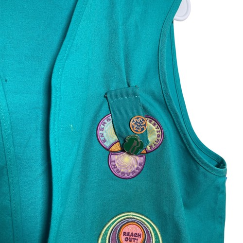 Pfadfinder Weste türkis Einheitsgröße mit vielen Patches Made in USA - Bild 7 von 16