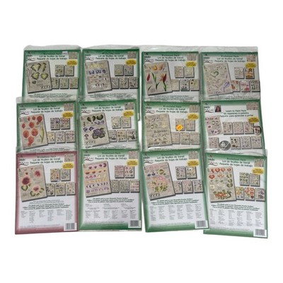NEW VTG Donna Dewberry One Stroke Worksheet Packs Lot of 12 Florals Painting