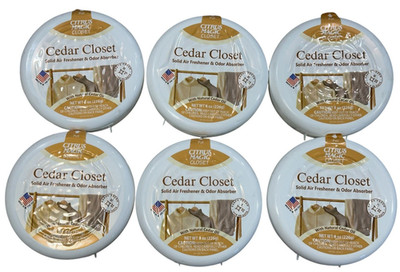 Odor Absorbing Solid Air Freshener Cedar Closets Laundry Bathroom Cars 6 Pack