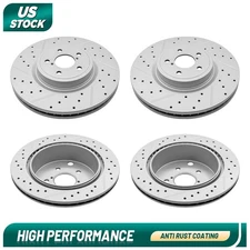 Front & Rear Vented Disc Brake Rotors Set For  2014 -  2017 2018 Subaru Forester