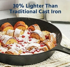 10 Inch Pre-Seasoned Cast Iron Skillet w/ Handle Cover NEW..COOKLIFE