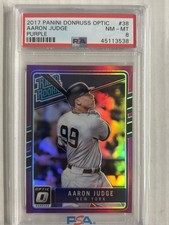2017 Optic Purple Rated Rookie 38 Aaron Judge PSA 8 Yankees