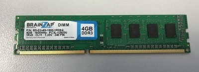4GB RAM DDR3 PC3L-12800U 1600MHZ 1R*8 Brainzap