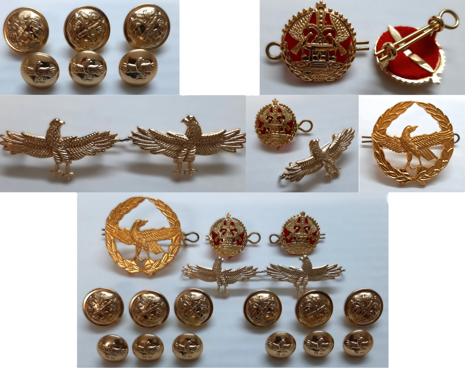 Military Insignia Badges and Buttons British Made 17 Piece Set For Collectors