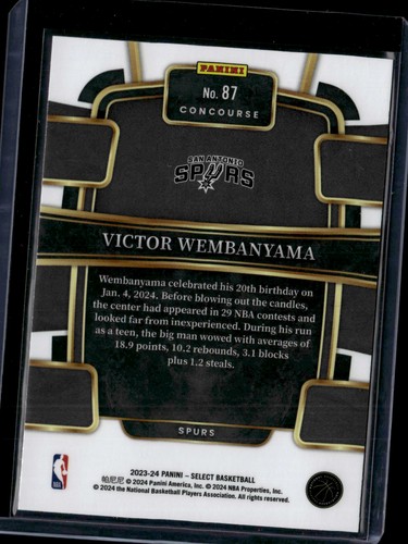 Panini Select 2023-24 #87 Victor Wembanyama - Photo 2/2