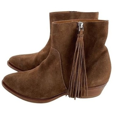 Ralph Lauren Purple Label Collection Suede Tassel Boots Size 37.5 Made in Italy