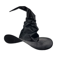 Curved Witch Hat Adult Costume Accessory  Black
