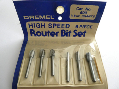 Set of 6 DREMEL #600 High Speed Router Bit 1/8 Shanks RARE FIND Genuine Part