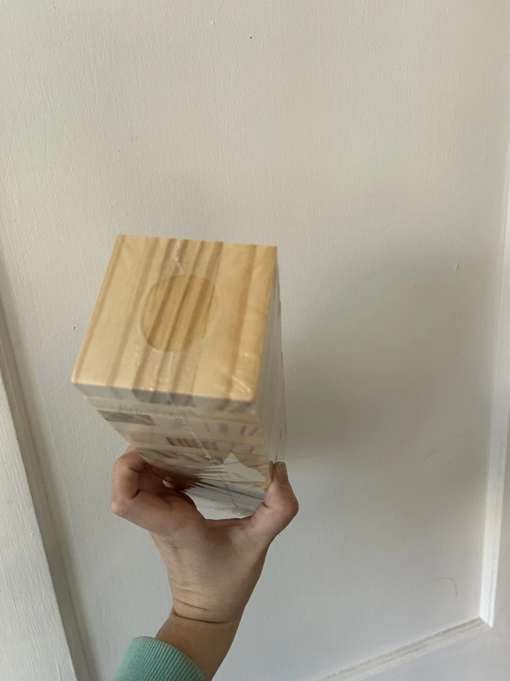 Wooden Balance Tower Puzzle New Wrapped 10" tall 3" x 3" pull out pieces tumble - Image 4 of 4