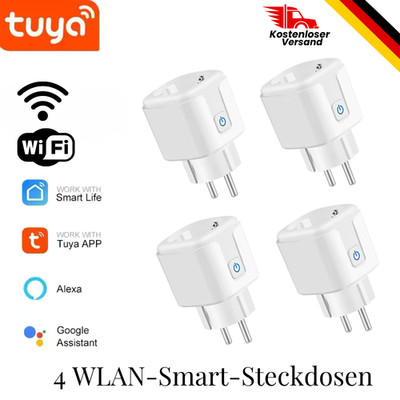 4x Smart WLAN Steckdose EU Tuya Smart Life Alexa Google Home 16A/20A