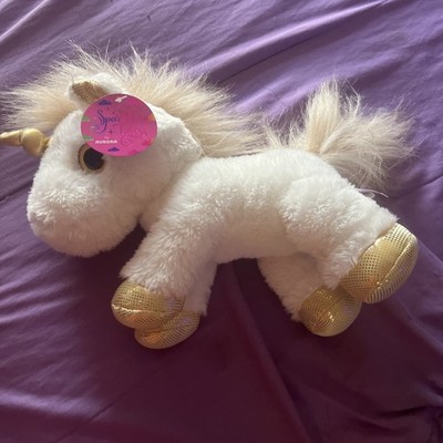 Unicorn Aurora Sparkle Tales Gold White Plush Stuffed Animal  12 
