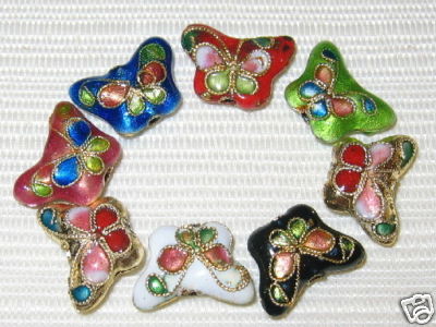 Sale! 50 10x15mm Butterfly Mix Handmade Cloisonne Beads