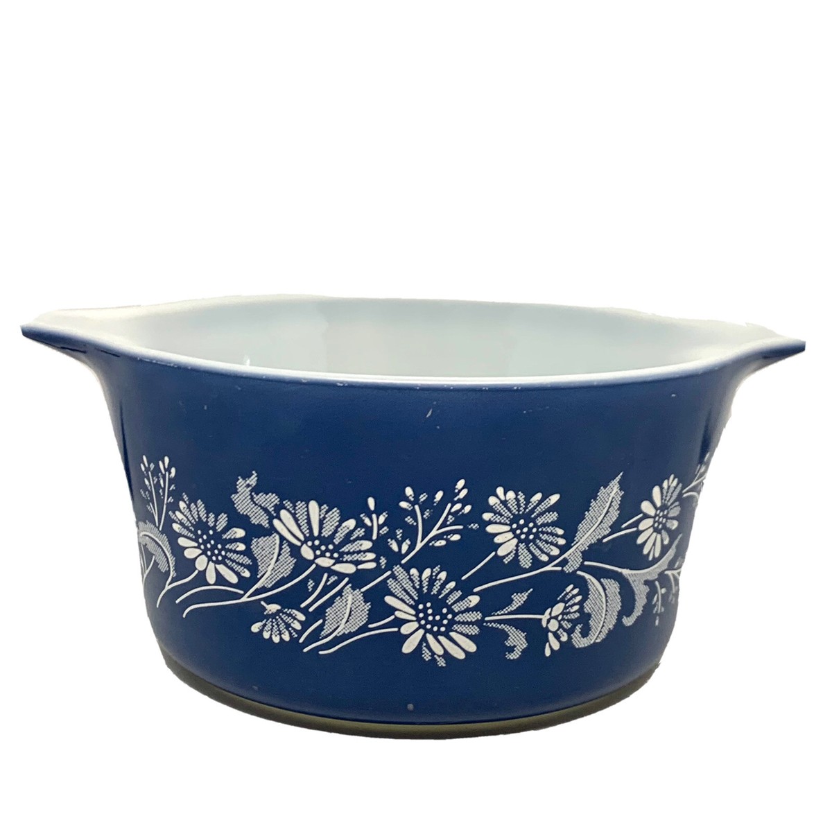 Pyrex Blue Colonial Mist Daisy 473-B 1 Qt. Casserole Baking Dish