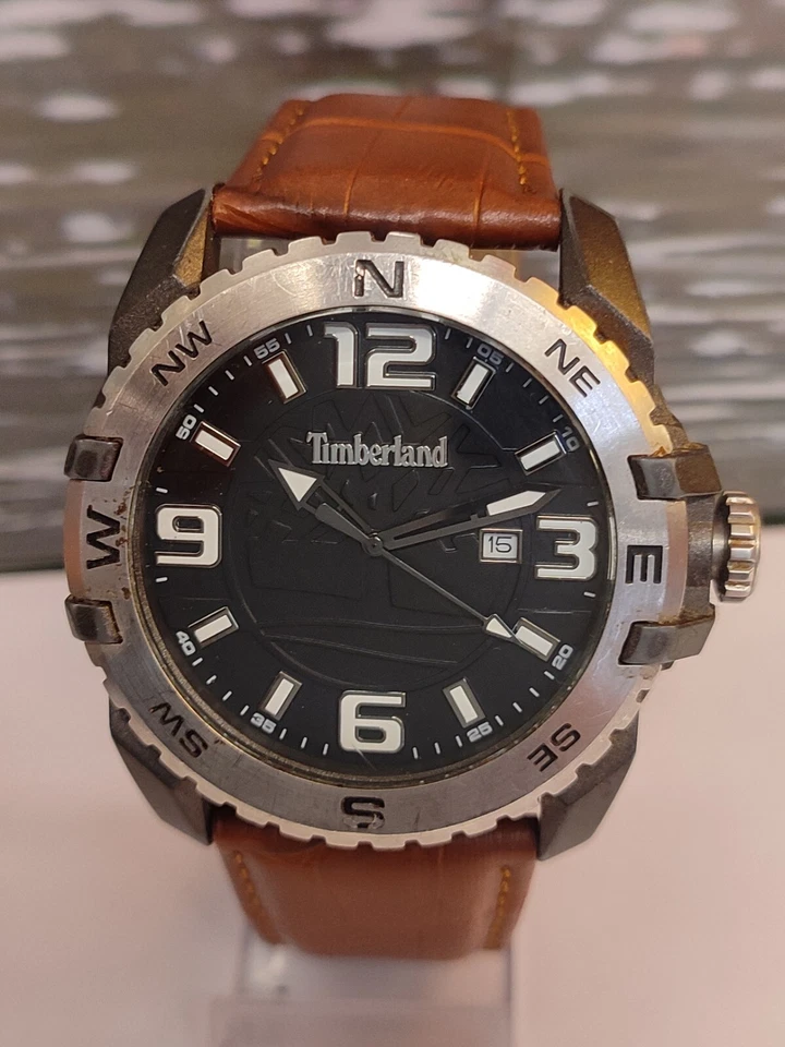 RELOJ TIMBERLAND CUARZO ESFERA NEGRA 13856J HOMBRE COMPLETO ESTADO DE FUNCIONAMIENTO VINTAGE Foto 4 de 4