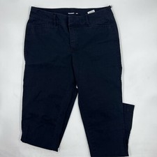 Old Navy Womens Pixie Slim Fit Pants Size 0 Black Cotton Stretch Ankle Trousers
