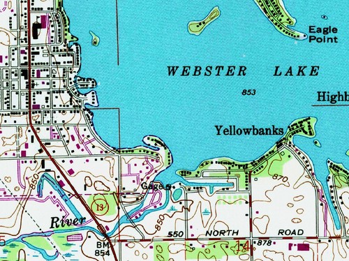 1980 Map of Webster Lake Indiana - Picture 3 of 4