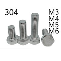 Bulloni Esagonali In Acciaio Inox M3 M4 M5 M6 304 Viti A Testa Esagonale DIN933