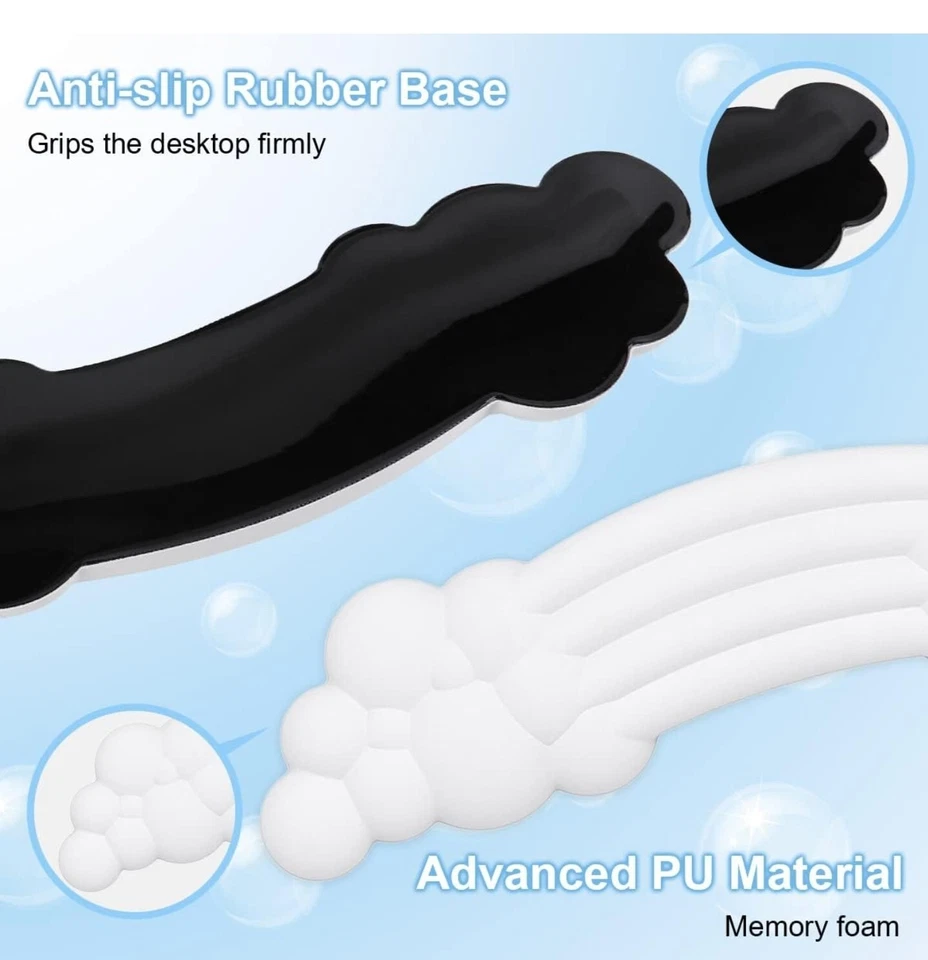 Cloud Wrist Rest Keyboard, Rainbow Cloud Palm Rest Keyboard with PU Leather,... - Image 2 of 4