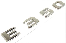 #2 CHROME E350 REPLACEMENT FOR MERCEDES REAR TRUNK EMBLEM BADGE NAMEPLATE DECAL