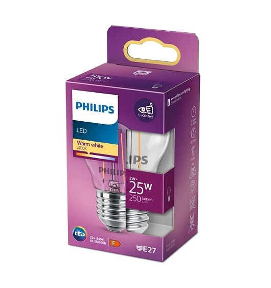 PHILIPS - LAMPADINA LED A SFERA FILAMENTO 25W E27 2700K ND