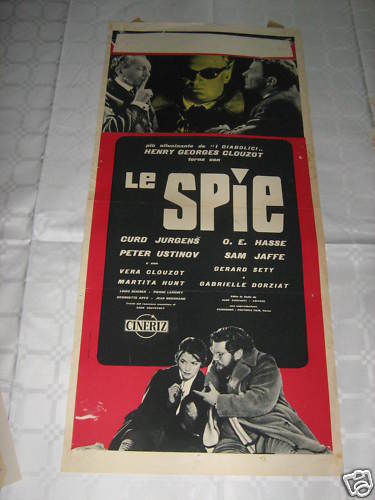 Locandina originale film Le spie (1957) - Regia di Henri-Georges Clouzot