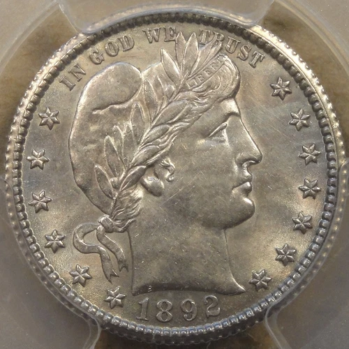 1892-O Barber Quarter 25c PCGS Certified AU58