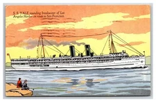 1920~SS Yale of Los Angeles LASSCO Steamship Postcard California Hawaii Ship