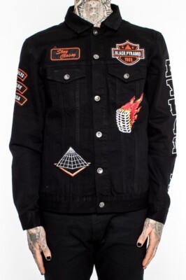 Black Pyramid Denim Jean Jacket | eBay