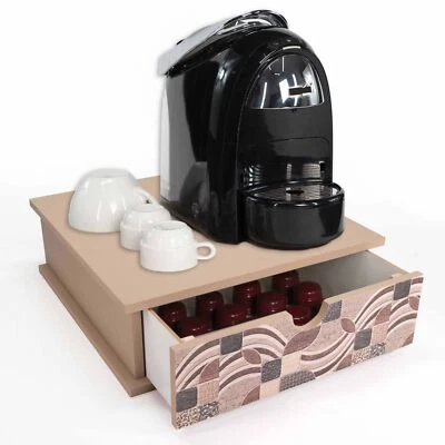 LUPIA Contenitore Porta Capsule Cialde caffè Cassetto ORGANIZER Vintage LEAVES 33x33