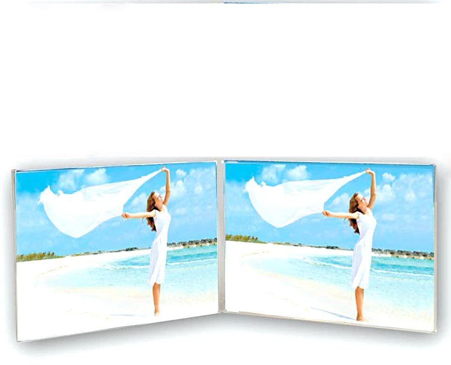 Cornice portafoto acrilico trasparente doppia da tavolo 13 x 18 Orizzontale