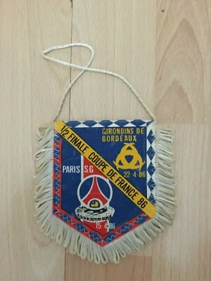 FANION 10*9 CM PARIS SAINT-GERMAIN PSG Vs GIRONDINS BORDEAUX 1/2 COUPE FRANCE 86 - Photo 1/2