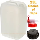 Jerry Can 25 Litre 25L Water / Fuel Container Food Safe Tamper Caps or Tap Caps